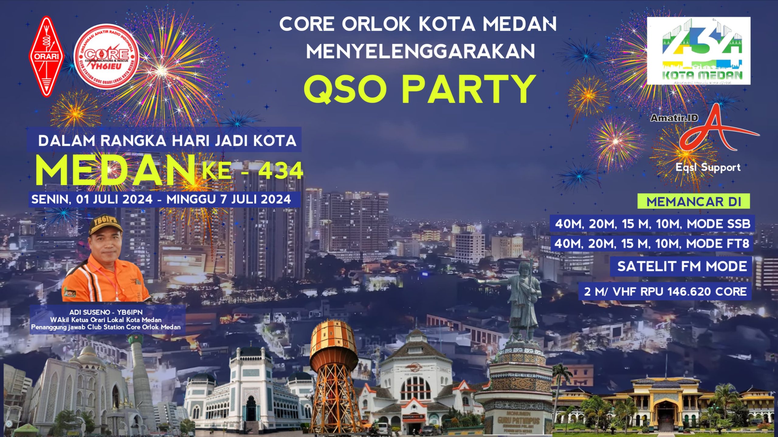 QSO PARTY YH6IEU DALAM RANGKA HARI JADI KOTA MEDAN KE 434 TAHUN - ORARI ...